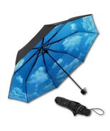 BLUE SKY UMBRELLA Fun and Colorful Compact Folding Double Layer Nylon Ra... - $6.95