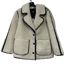 Maje 123Glossy Short Faux Fur Coat Size 34 US 2 New with tags - £174.81 GBP