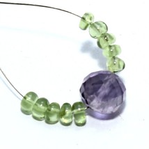 Amethyst Faceted Round Peridot Beads Briolette Natural Loose Gemstone Jewelry - £2.43 GBP