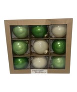 Trimmerry Treasures Green And White Christmas Tree Ornaments Set of 9 - $17.97 CAD