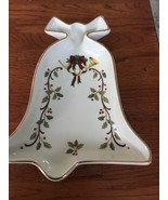 MIKASA Holiday Porcelain Christmas Bell Shape Gold Trim Candy Dish❤️ - $15.30