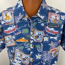 Vtg Disney Hawaiian Aloha Shirt M Surf Mickey Donald Tiki Holiday Pluto ... - $98.99
