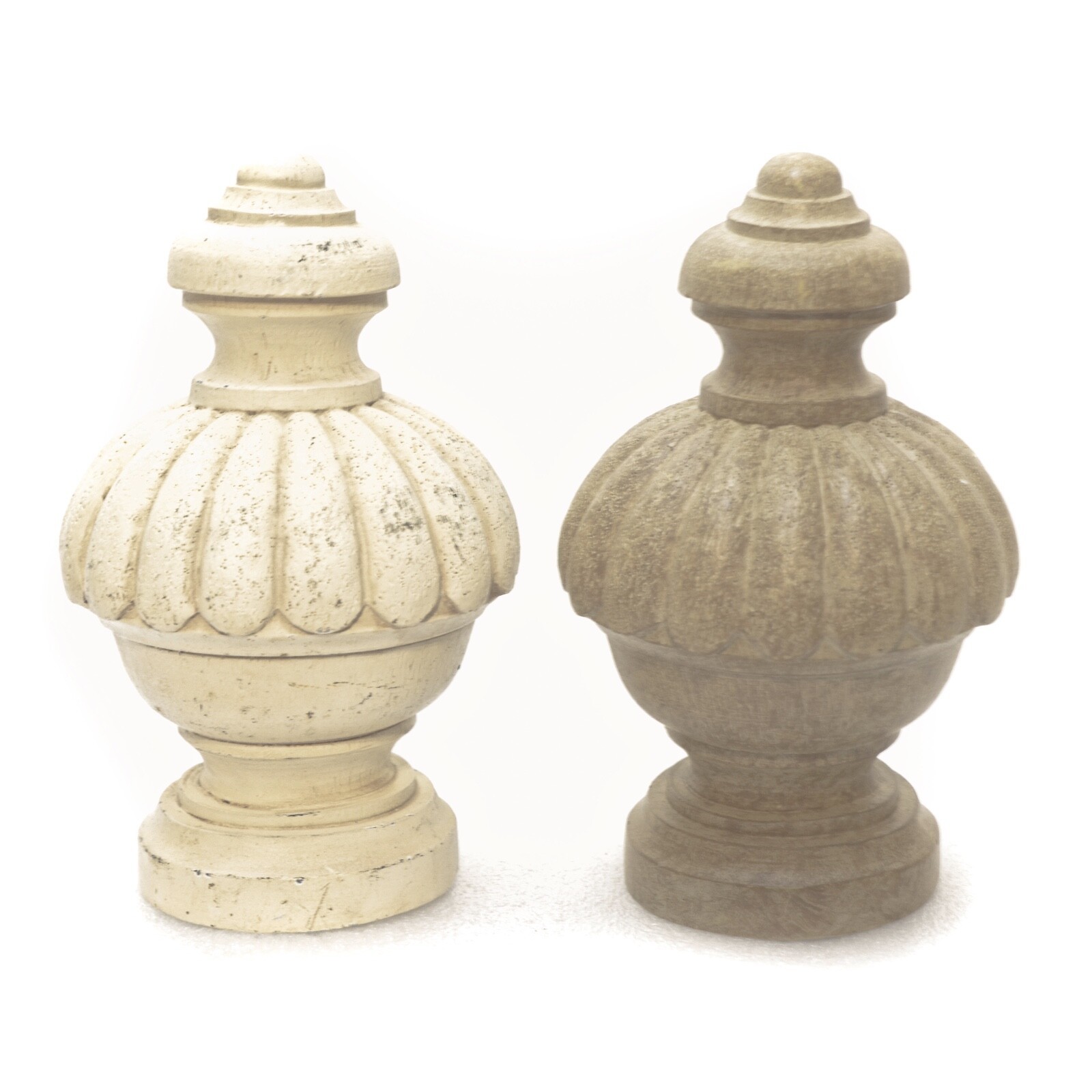 Set of 2 Curtain Rod End Cap Bed Finials Furniture Cream Beige Plastic - $19.77