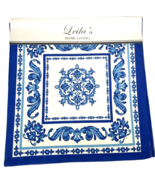 Leila&#39;s Home Placemats Set of 4 White Delph Blue Classical Scroll 16x16&quot;... - £28.57 GBP