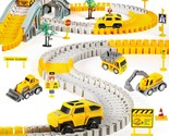 260 Pcs Construction Race Tracks For Kids Toys, 2 Electric Cars, 4 Const... - $42.99