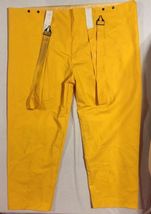 ORANGE 2XL XXL WET RAIN SUIT PANTS BOTTOMS ADJUSTABLE SUSPENDERS COVERAL... - $18.78