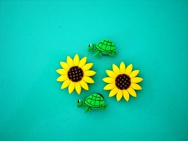 Sun Flower Clog Charm Shoe For Accessories For WristBand Turtle - £7.96 GBP