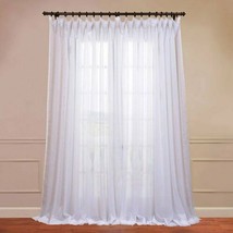 Exclusive Fabrics Signature DoubleWide Double Layer Sheer Curtain White 100x84&quot; - £23.57 GBP