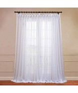 Exclusive Fabrics Signature DoubleWide Double Layer Sheer Curtain White ... - £23.57 GBP