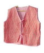 Vest Short Coat, Floral Cotton Quilted Jacket Block printed Jacket Boho ... - $716.27 MXN