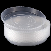 20 Pack 13 Inches Clear Plastic Plant Pot Saucers, Plant Saucer Drip Tray, Flowe - £28.35 GBP
