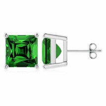 Authenticity Guarantee 
ANGARA Lab-Grown Emerald Stud Earrings in Sterling Si... - £1,148.15 GBP