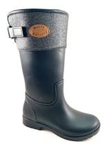 Henry Ferrera K-63 Black Youth Girl Knee High Fleece Lining Rain Boots - £33.98 GBP