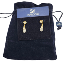 Swarovski Crystal Aurora Borealis Crystal Drop Gold Earrings #959299 - £31.56 GBP