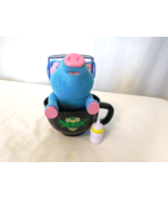 Toy Teck Flocked Teacup Piggies Pig Talks 6”  Demin Blue with Cup  Vintage - £16.27 GBP