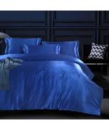 Royal Blue Sapphire Luxury Silk Bedding Set. Include Silk Duvet Cover, S... - £70.10 GBP