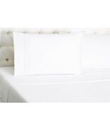 Sferra Matteo White King Sheet Set 4PC 100% Cotton Sateen Hemstitch Ital... - $323.00