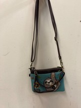 NWT Challa Tree Sloth Leather Crossbody Purse - Teal - $31.88