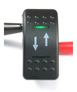 MOMENTARY Rocker Switch DPDT, 20A 12vdc, Illuminated GREEN Lens Up/Down ... - $8.75