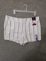 Gap Linen Shorts Womens XXL Striped Pull On Elastic Waist Vacation NEW - £17.80 GBP