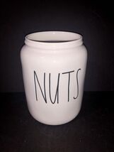 Rae Dunn NUTS Canister Container Ceramic 5.75” Tall NO LID Vase Utensil ... - $11.00