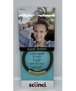 Scunci 1 Piece Super Stretch Hair Or Wrist Elastic Brown With Gold Embel... - $6.92