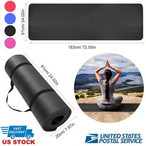 1/2-Inch Extra Thick High Density Anti-Tear Exercise Yoga Mat w/ Carryin... - £42.52 GBP