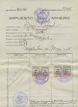 1915 Mexico Mining Tax Document San Rafael Gold Mine Sonora Revenue Stamps - £97.93 GBP