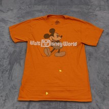 Disneyland Shirt Mens S Orange Hanes Short Sleeve Round Neck Preshrunk Cotton T - £18.27 GBP