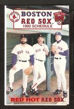 BOSTON RED SOX 1992 POCKET SCHEDULE WADE BOGGS ROGER CLEMENS JEFF REARDON  - $1.25