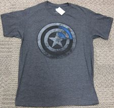 Men S M L XL XXL Captain America Marvel Athletic Fit Stretch T Shirt Gray NEW - £23.95 GBP