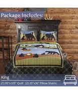 3 pc BEAR LAKE LODGE QUILT CABIN RED FISHING CAMPING CAMPFIRE $174.99 MSRP - $54.26 CAD