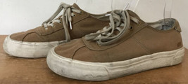 Madewell Sidewalk ND978 Tan Lace Up Comfort Canvas Boat Shoes Sneakers 7M - $26.99