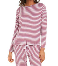 Alfani Womens Okeo Tex Tie Waist Sleep Top Size Medium Color Light Stripe - $25.00