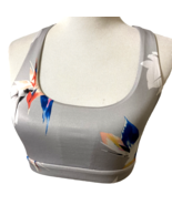 Forever 21 Sports Bra Sz S Gray Tropical Flower Racerback Lined Form Fit... - €12,12 EUR