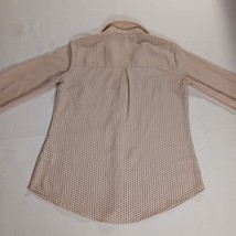 Candies RN#73277 Women's Peach & Black Roll Tab Sleeve Full Button Shirt Size XS image 14