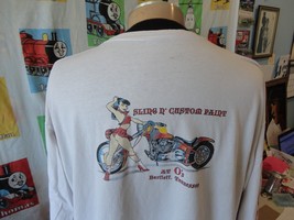 Vintage O&#39;s Custom Paints Motorcycle Biker White Long Sleeve T Shirt 2XL - $19.79