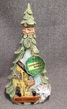 Vintage Liquor Bottle Hand Painted 1978 Made in Italy Evergreen Tree Empty - £34.12 GBP