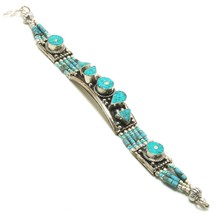 Tibetan Turquoise Gemstone Handmade Fashion Jewelry Bracelet Nepali 7-8" SA 1925 - £11.23 GBP