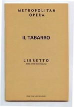 Il Tabarro Metropolitan Opera Libretto The Cloak Puccini  - £14.01 GBP