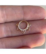 Leah Opal Aurora Cute 14K Gold Nose Ring Clicker Minimalist Delicate Sep... - $315.44 CAD+