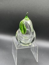 Vintage Glass Pear Paperweight 6” Tall &amp; Heavy - $25.23