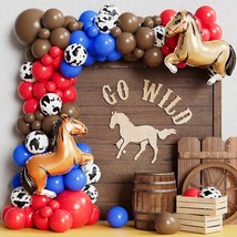 Western Cowboy Party Decorations,Horse Racing Balloon Arch Garland Kit,131Pcs Re - £23.48 GBP