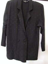 Vintage David Benjamin Collection Jacket Coat Rayon Blend Dolman Sleeve Black 6 - £22.98 GBP