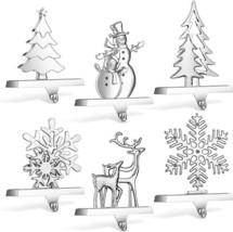 6 Pieces Snowflake Stocking Holder Christmas Stocking Holders Elk Santa Claus Si - £37.25 GBP