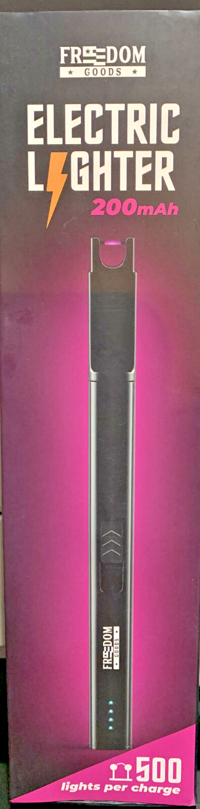 Electric lighter, 200 MAH, 500 Lights Per Charge, USB Cable, freedom goods - $3.84