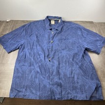 Jamaica Jaxx Shirt Mens 2XL Blue Short Sleeve Button Up Hawaiian Embroid... - £9.65 GBP