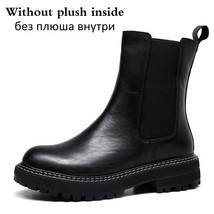 DRKANOL Autumn Winter Women Boots 2021 Handmade Genuine Leather Slip On Chelsea  - £90.10 GBP
