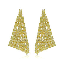 Wow Fine 19.10ct Fancy Yellow Diamonds Earrings 18K All Natural 13 Grams Gold - £32,878.23 GBP