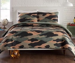 Camo Reversible Comforter Sets With Shams, Vivid Coloring, Choice Sizes -NEW - £31.56 GBP+